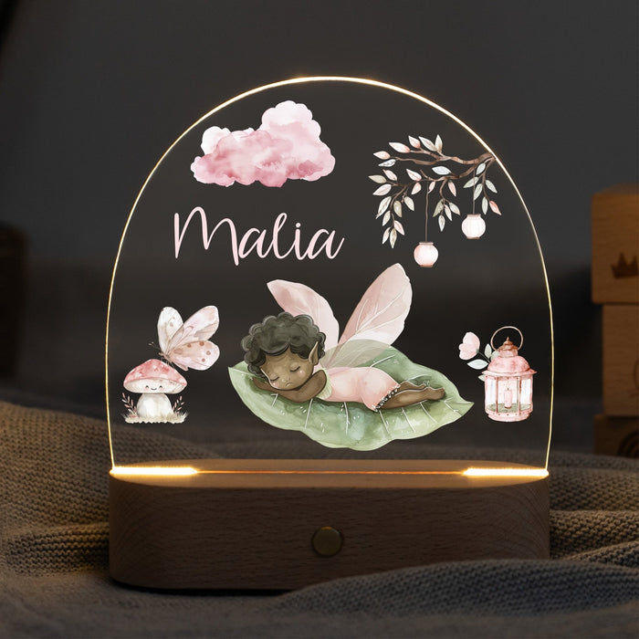 LED Nachtlicht Kinder personalisiert - Fee schlafend