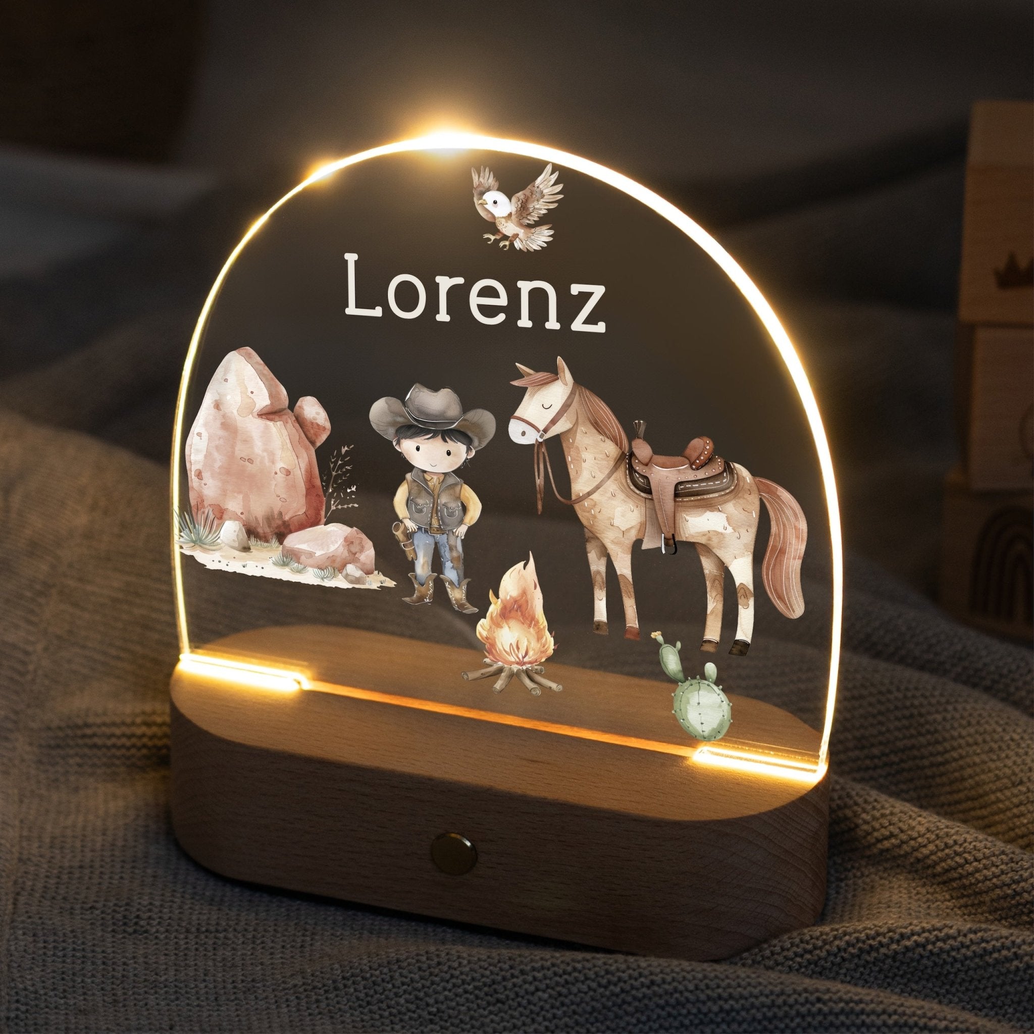 LED Nachtlicht Kinder personalisiert - Cowboy