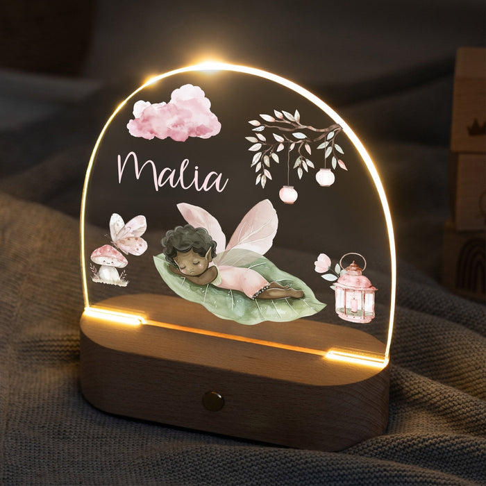 LED Nachtlicht Kinder personalisiert - Fee schlafend