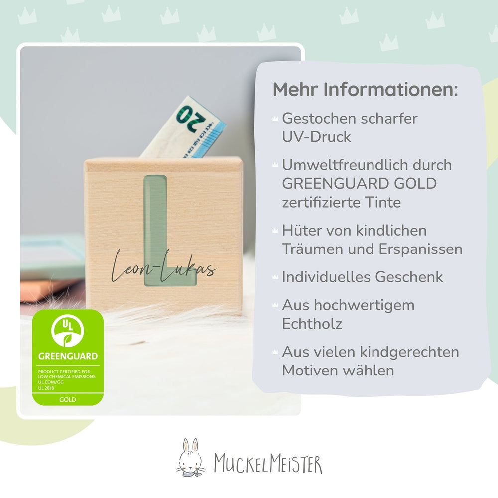 Spardose Personalisiert Buchstabe - Muckelmeister