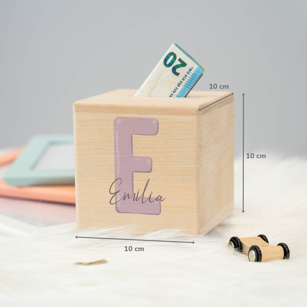 Spardose Personalisiert Buchstabe Lila - Muckelmeister