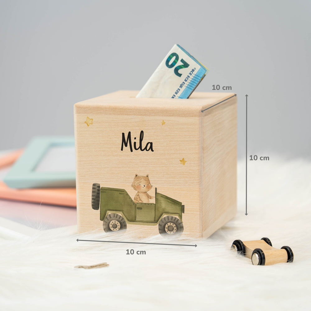 Spardose Personalisiert Jeep Tiere - Muckelmeister