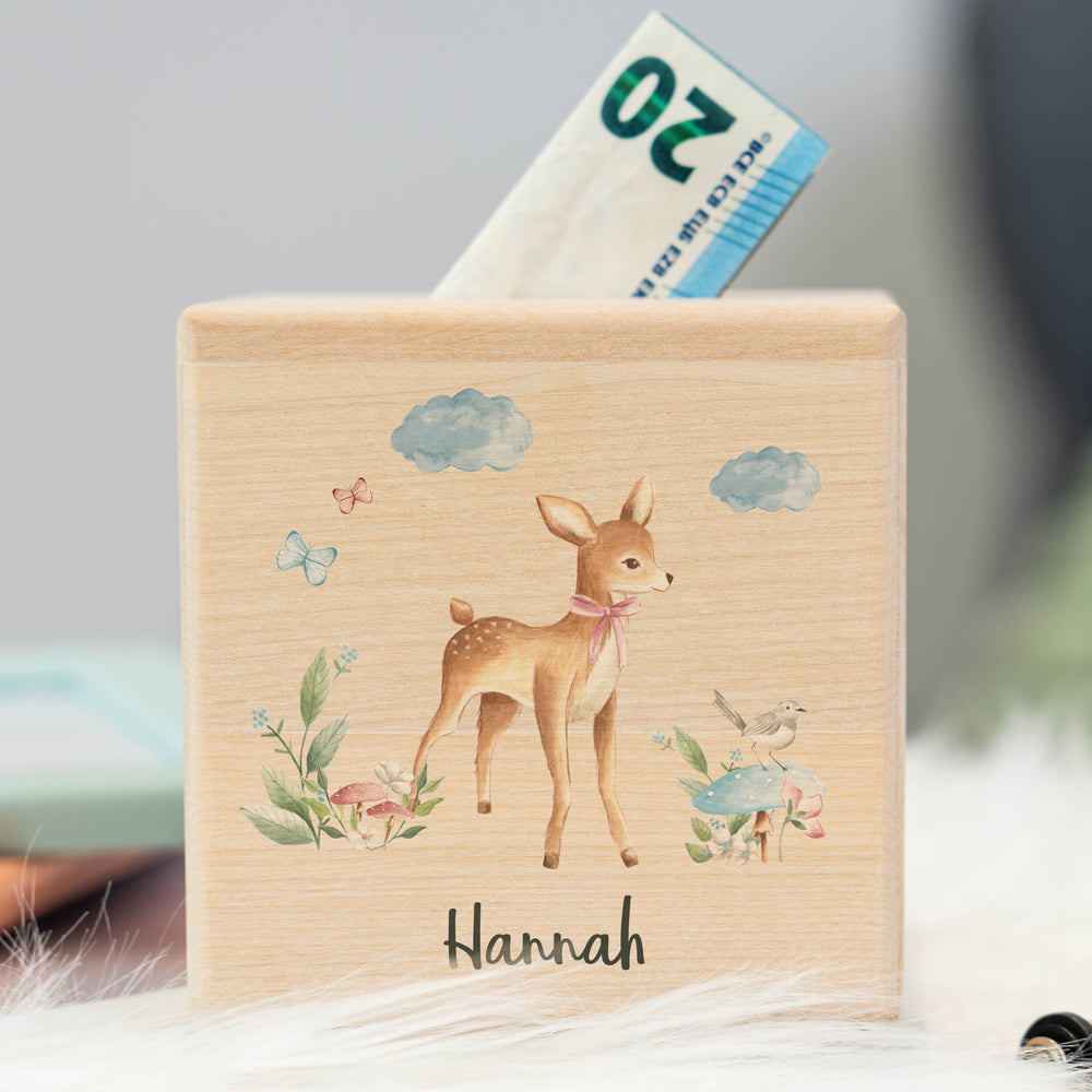 Spardose personalisiert Reh: Süßes Design für Erspartes