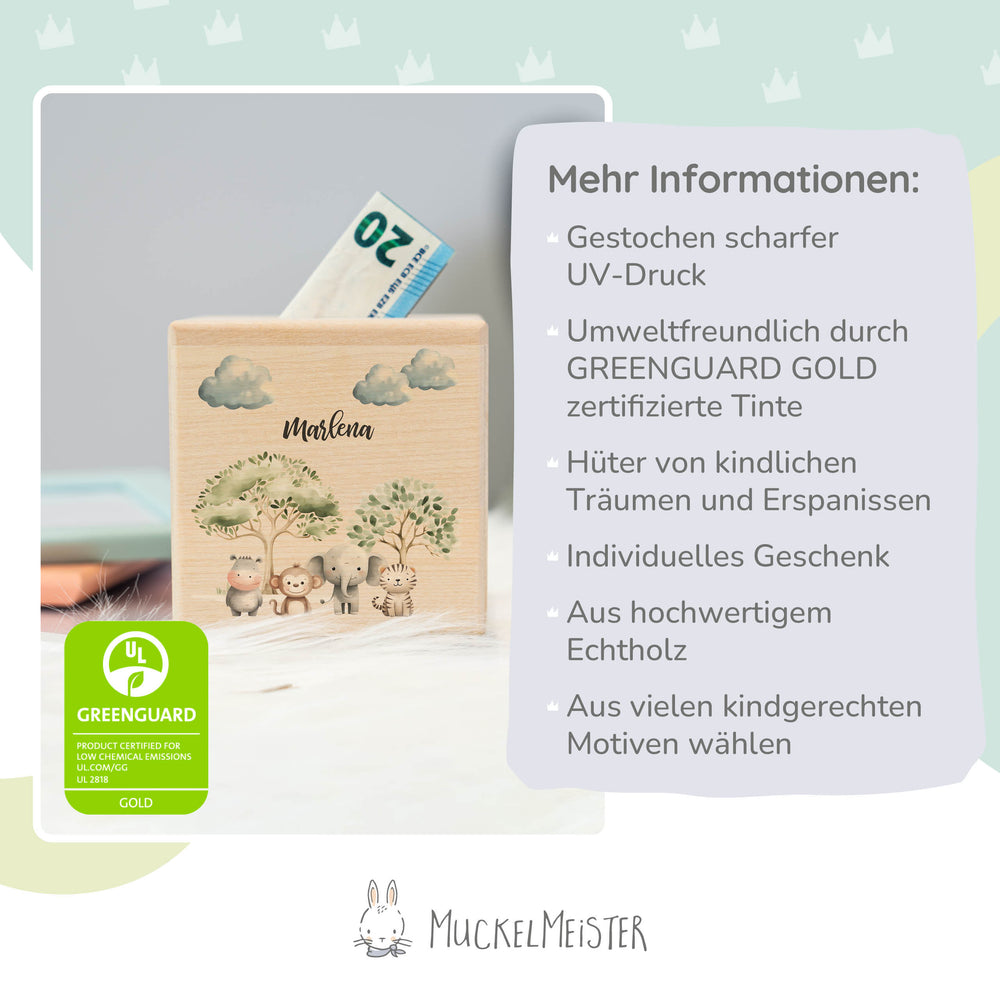 Spardose Personalisiert Safari-Tiere - Muckelmeister