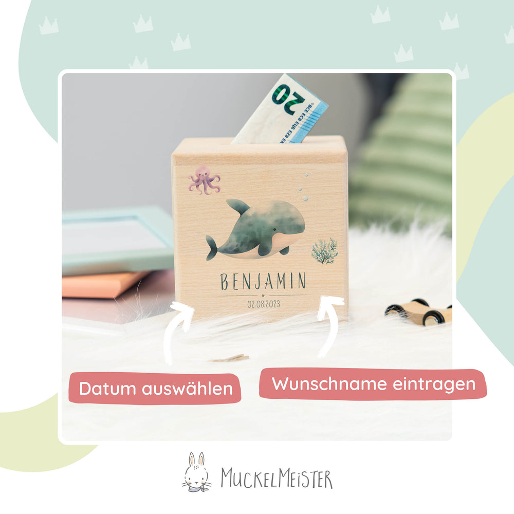 Spardose Personalisiert Wal - Muckelmeister