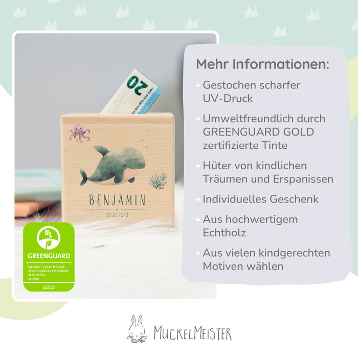 Spardose Personalisiert Wal