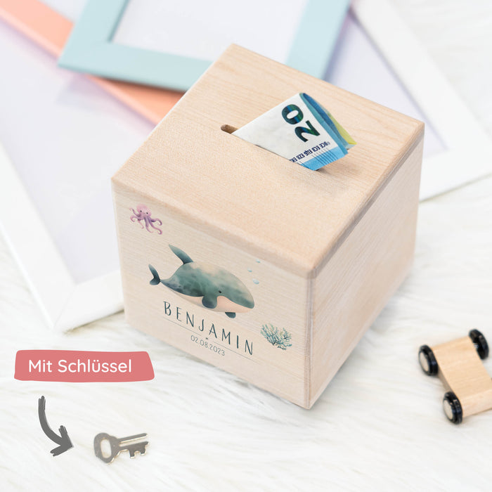 Spardose Personalisiert Wal
