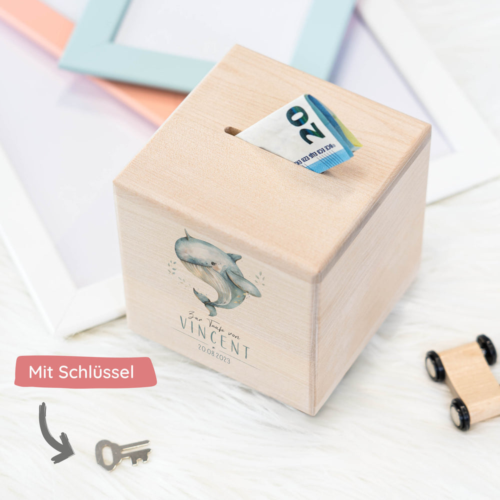 Spardose Personalisiert Wal Taufe - Muckelmeister