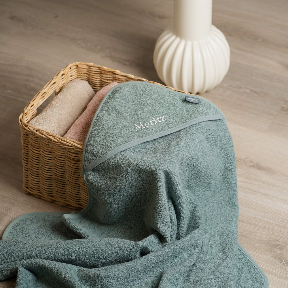 Kapuzenhandtuch Baby Frottee | Personalisiertes Badehandtuch | Stick - Muckelmeister