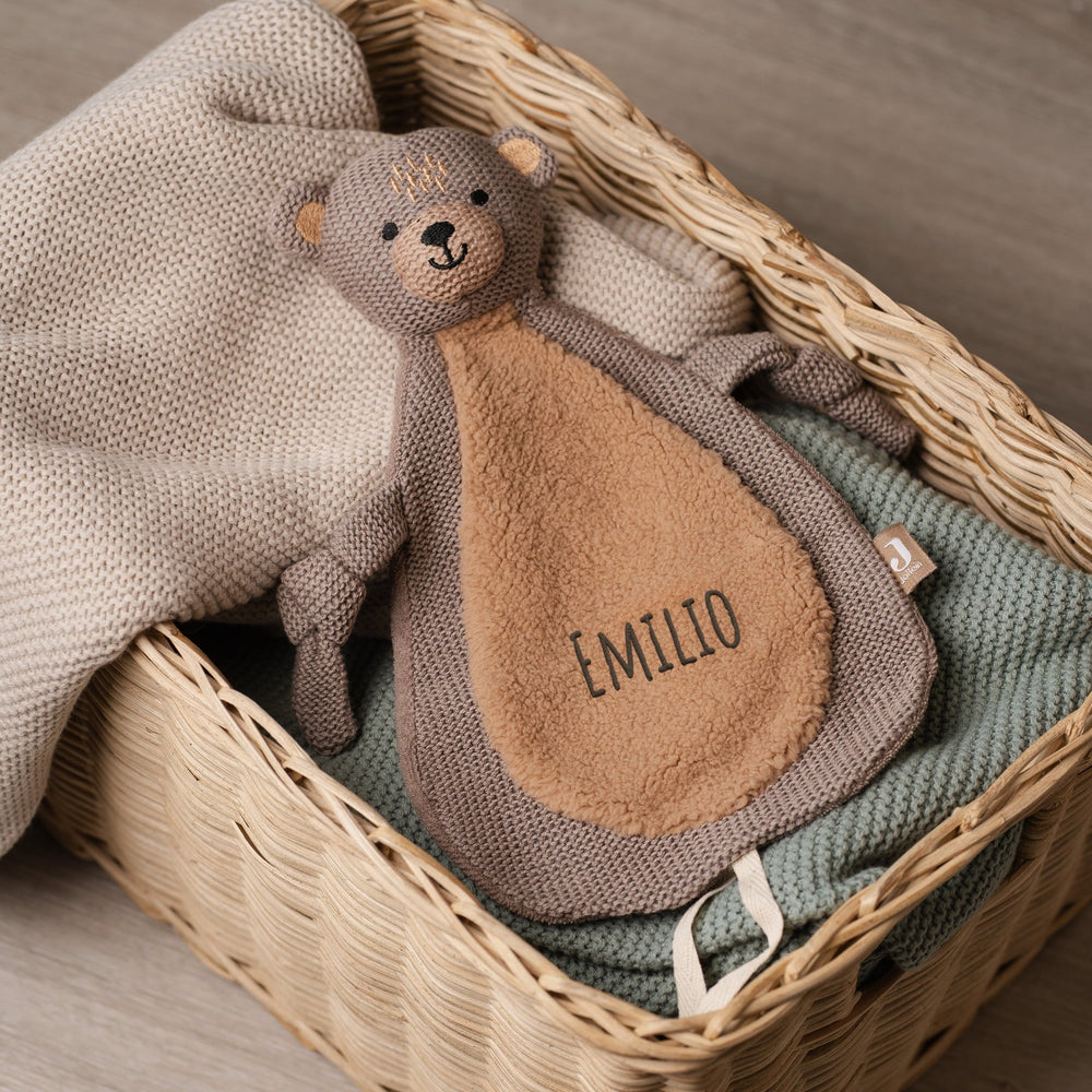 Besticktes Schmusetuch mit Namen | Personalisiertes Kuscheltuch | Stick - Muckelmeister