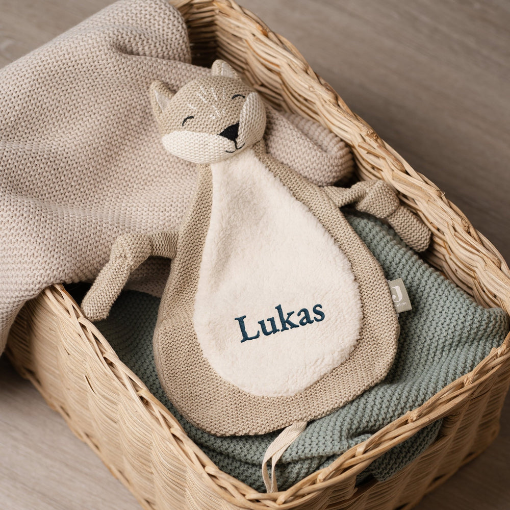 Besticktes Schmusetuch mit Namen | Personalisiertes Kuscheltuch | Stick - Muckelmeister