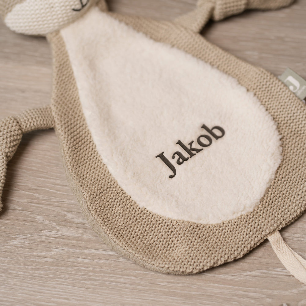 Besticktes Schmusetuch mit Namen | Personalisiertes Kuscheltuch | Stick - Muckelmeister