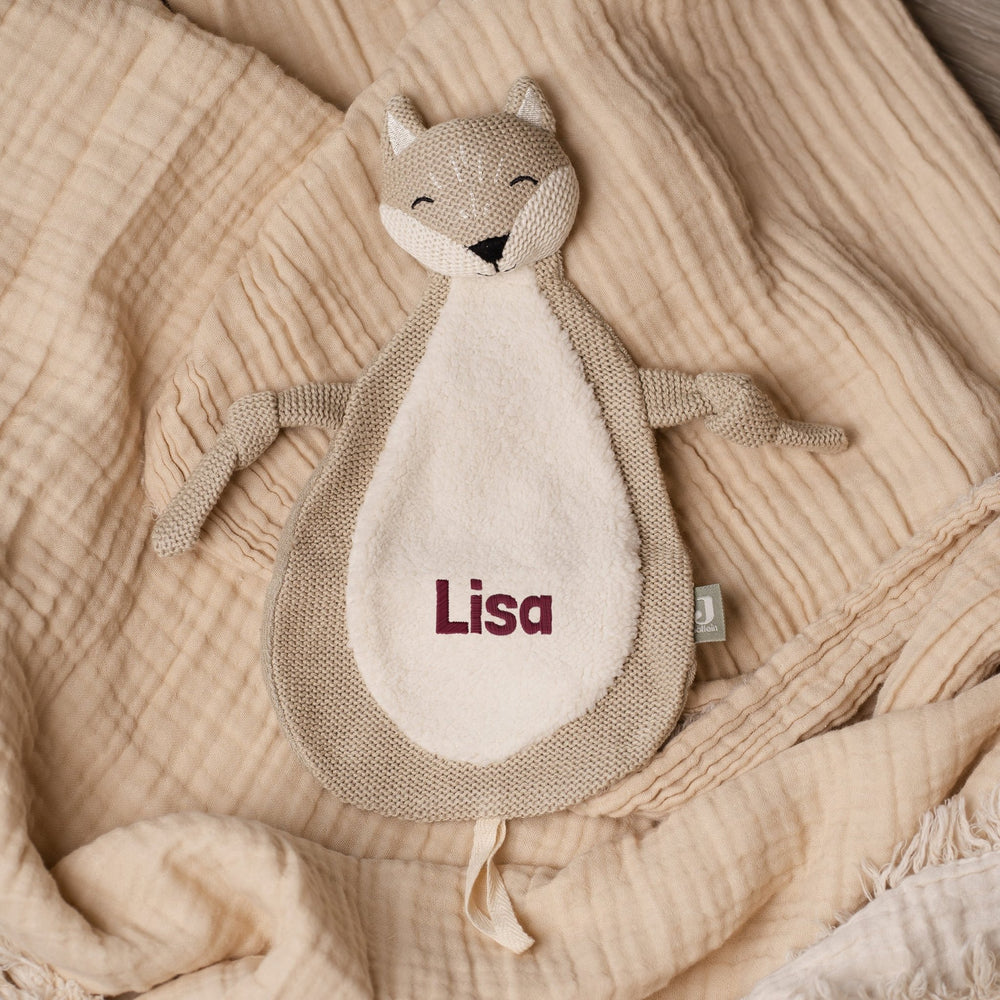 Besticktes Schmusetuch mit Namen | Personalisiertes Kuscheltuch | Stick - Muckelmeister