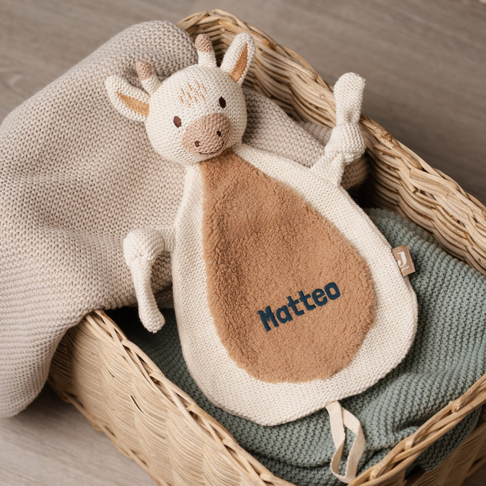 Besticktes Schmusetuch mit Namen | Personalisiertes Kuscheltuch | Stick - Muckelmeister