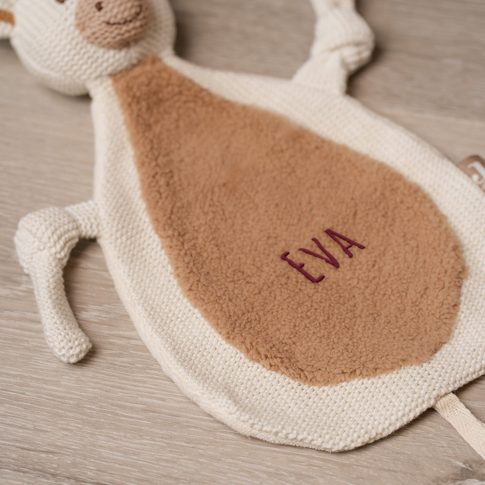 Besticktes Schmusetuch mit Namen | Personalisiertes Kuscheltuch | Stick - Muckelmeister