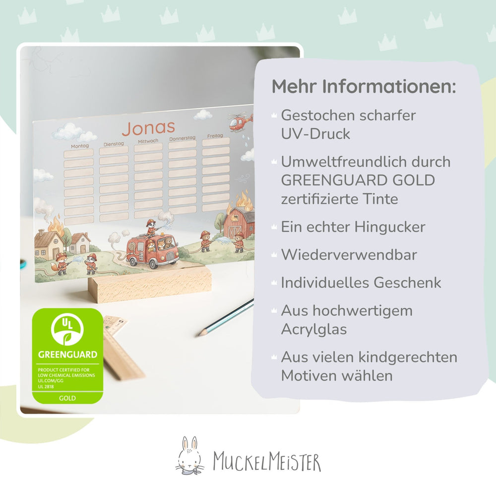 Stundenplan abwischbar personalisiert - 