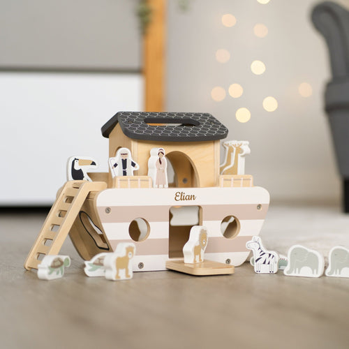 Arche Noah Safari Tiere Gestreift Holz