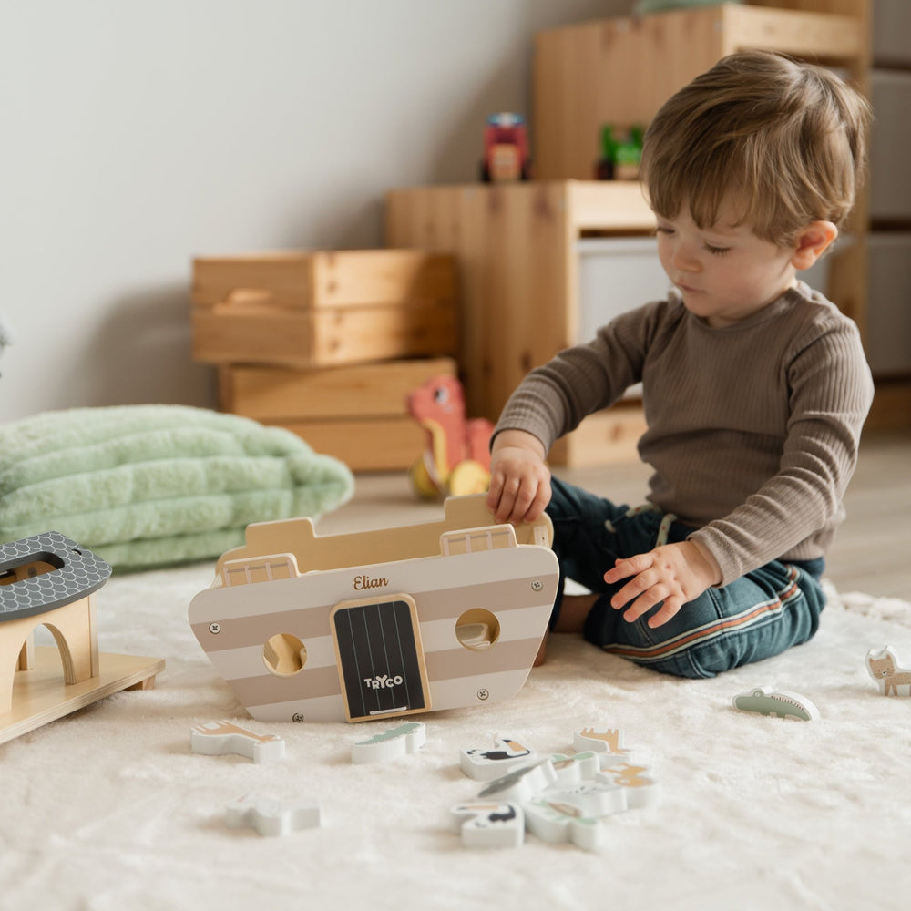 Arche Noah Safari Tiere Gestreift Holz - Muckelmeister