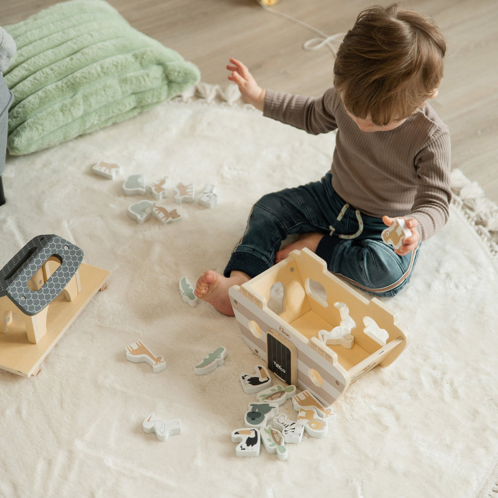 Arche Noah Safari Tiere Gestreift Holz - Muckelmeister