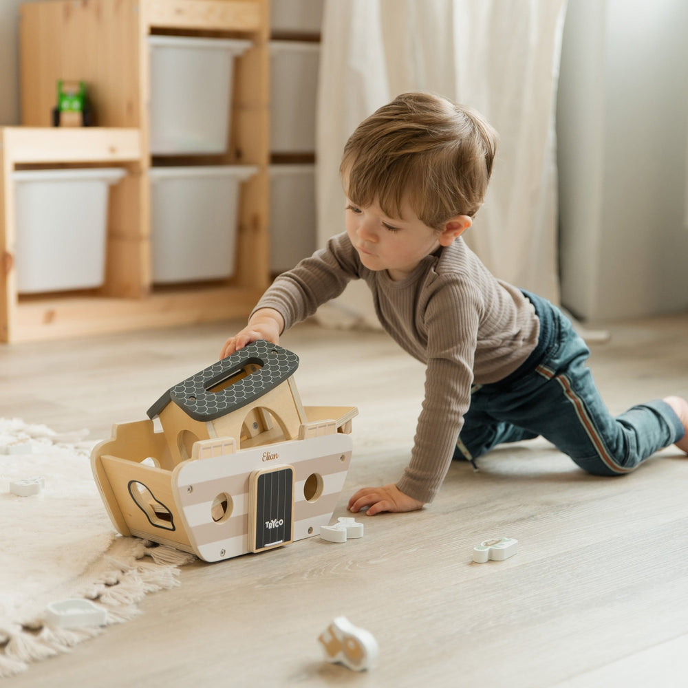 Arche Noah Safari Tiere Gestreift Holz - Muckelmeister