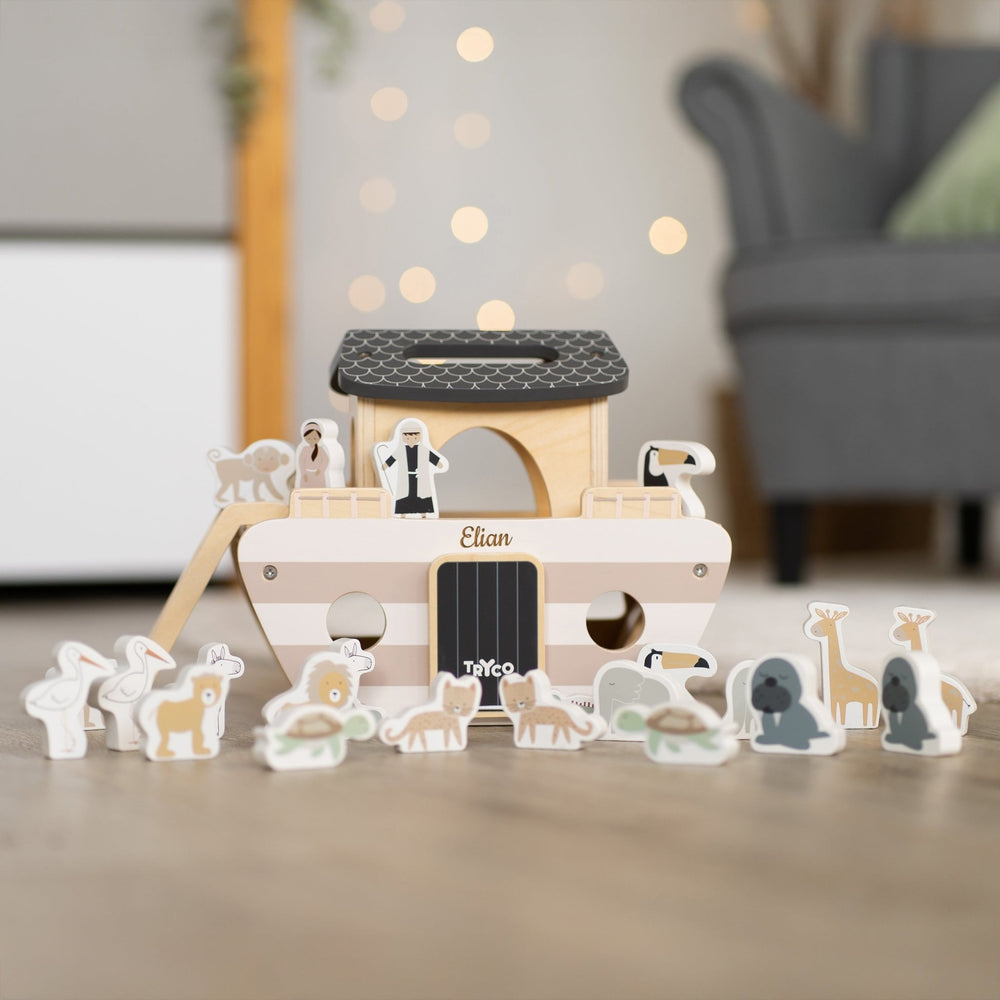 Arche Noah Safari Tiere Gestreift Holz - Muckelmeister