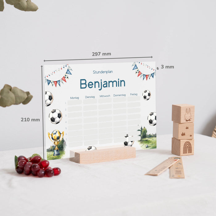 Stundenplan abwischbar personalisiert -  Fussballplatz