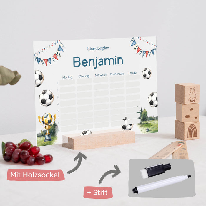 Stundenplan abwischbar personalisiert -  Fussballplatz