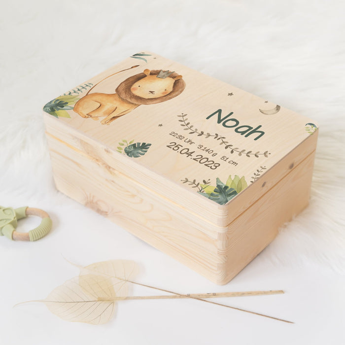 Erinnerungsbox Baby Löwe Geburt