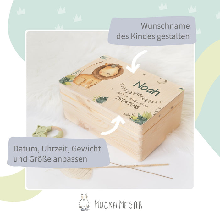 Erinnerungsbox Baby Löwe Geburt