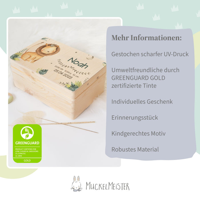 Erinnerungsbox Baby Löwe Geburt