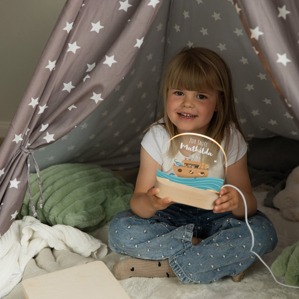 LED Nachtlicht Kinder personalisiert - Arche Taufe - Muckelmeister