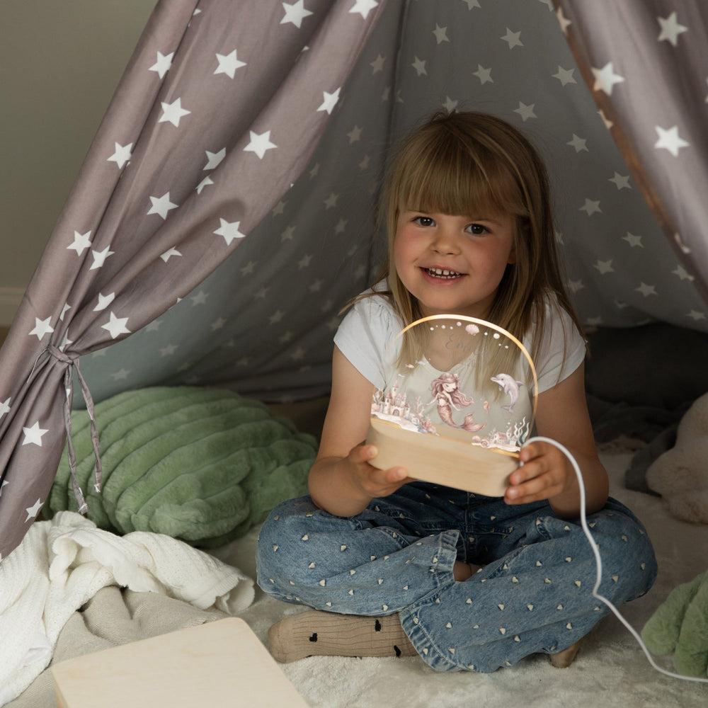 LED Nachtlicht Kinder personalisiert - Meerjungfrau - Muckelmeister