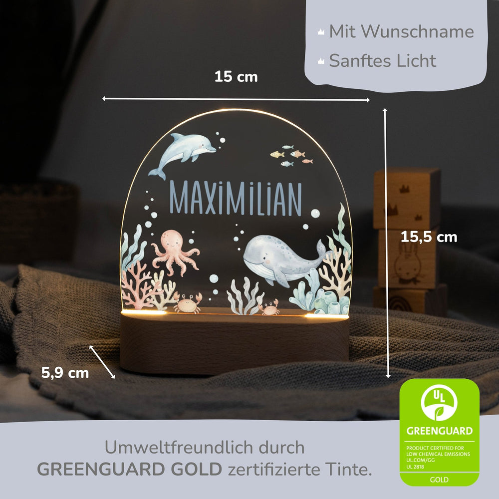 LED Nachtlicht Kinder personalisiert - Unterwasser - Muckelmeister