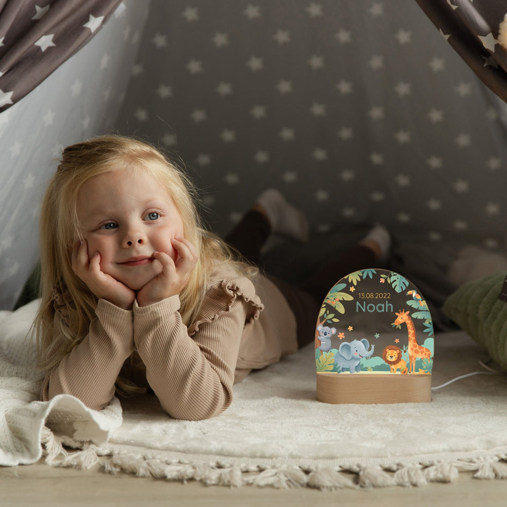 LED Nachtlicht Kinder personalisiert - Dschungel - Muckelmeister