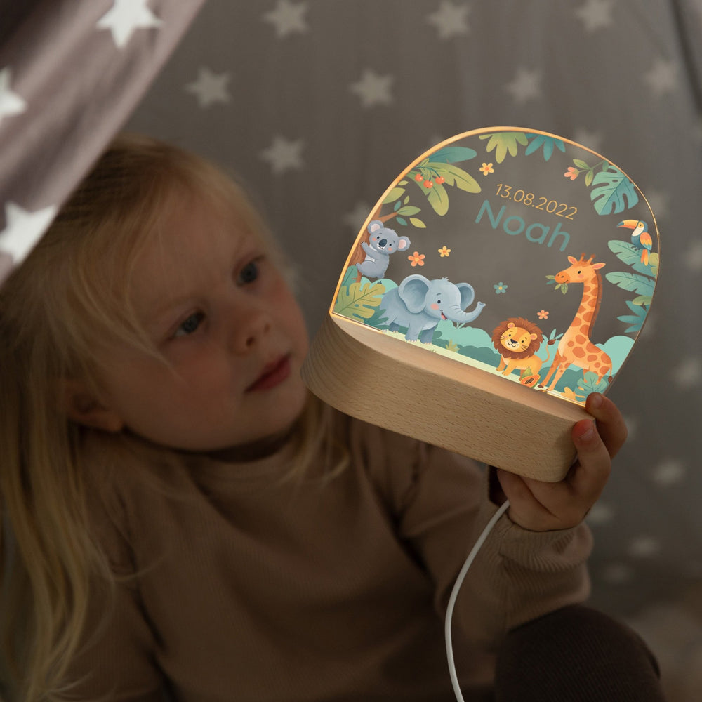 LED Nachtlicht Kinder personalisiert - Dschungel - Muckelmeister