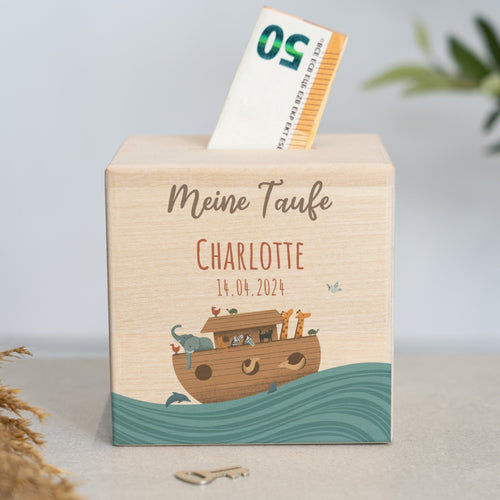Spardose Personalisiert - Arche Taufe