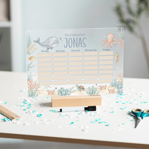 Stundenplan abwischbar personalisiert -  
