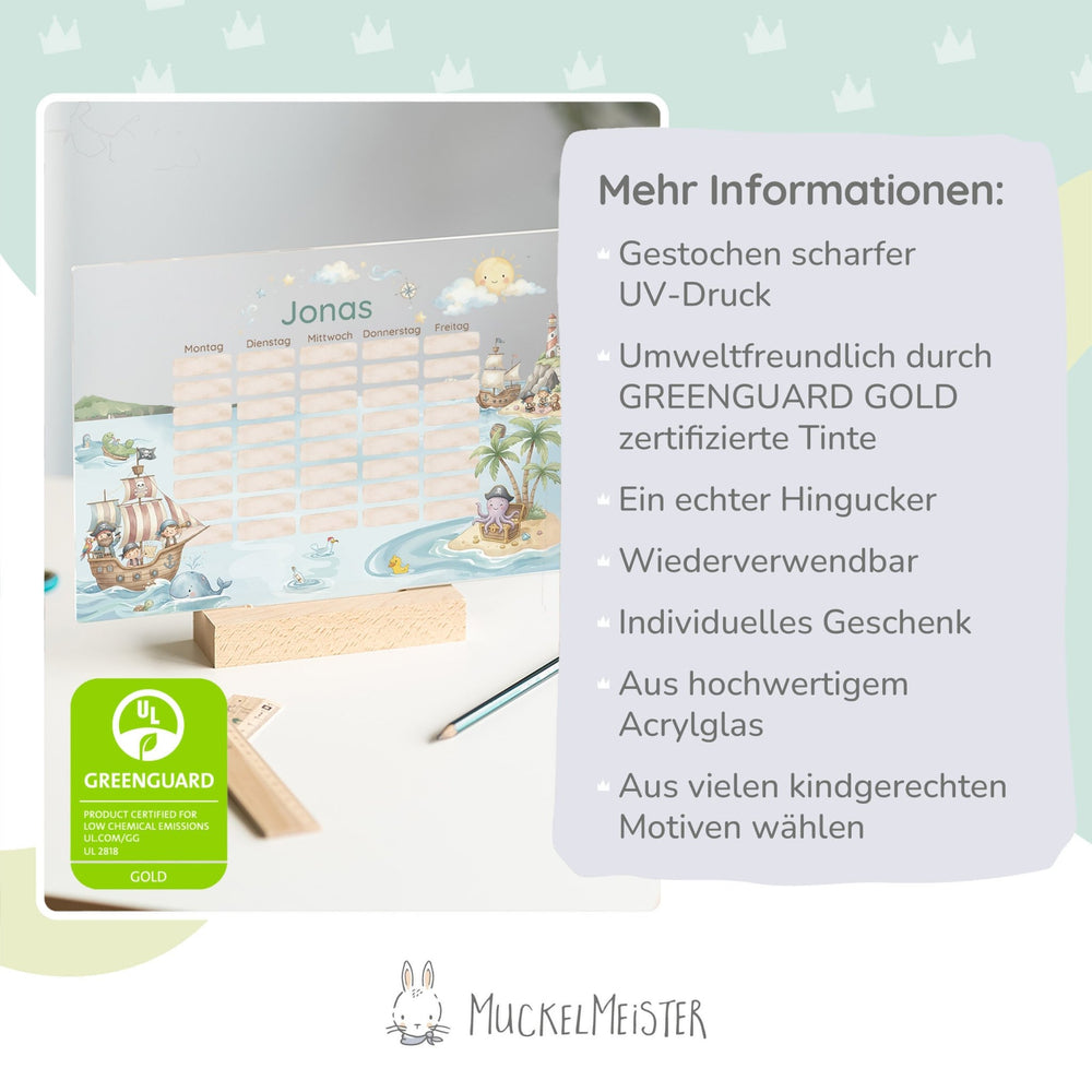 Stundenplan abwischbar personalisiert - 