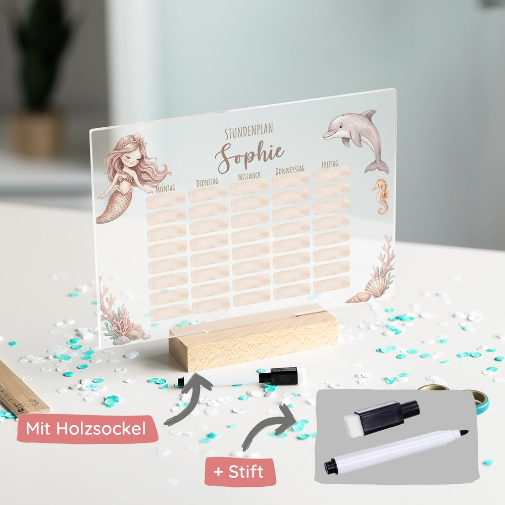 Stundenplan abwischbar personalisiert - 