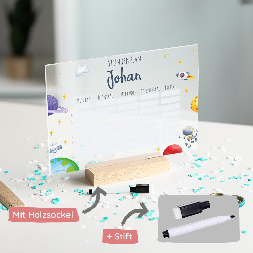 Stundenplan abwischbar personalisiert - 