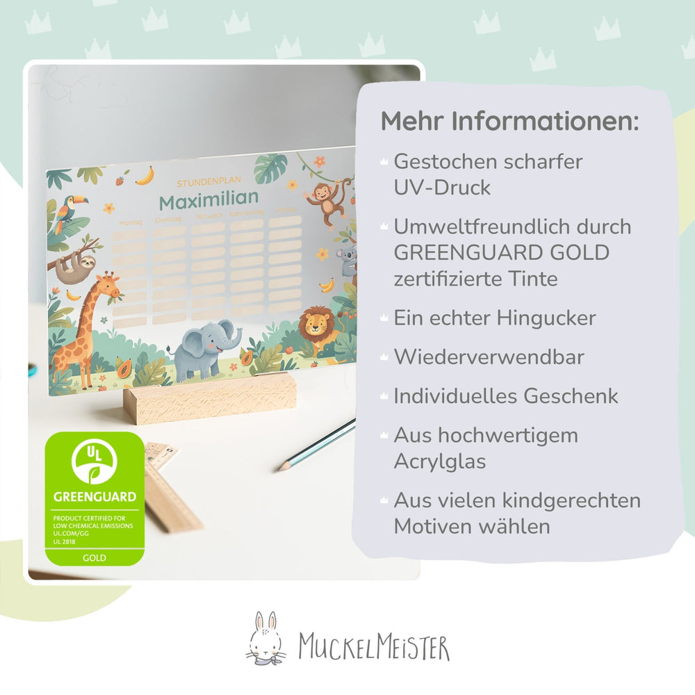 Stundenplan abwischbar personalisiert - 
