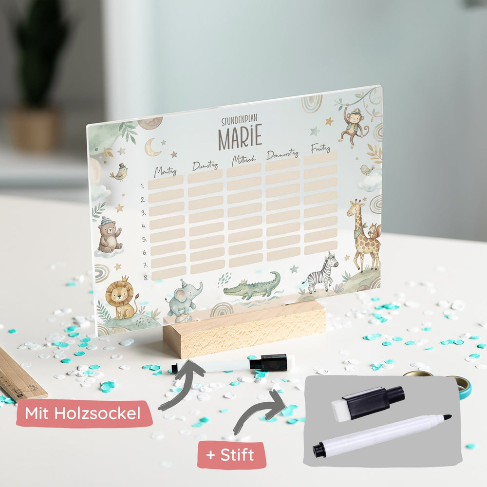 Stundenplan abwischbar personalisiert - 