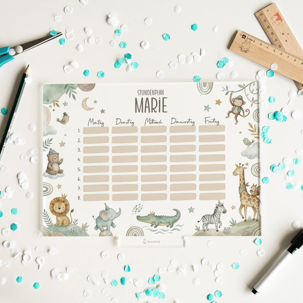 Stundenplan abwischbar personalisiert - 