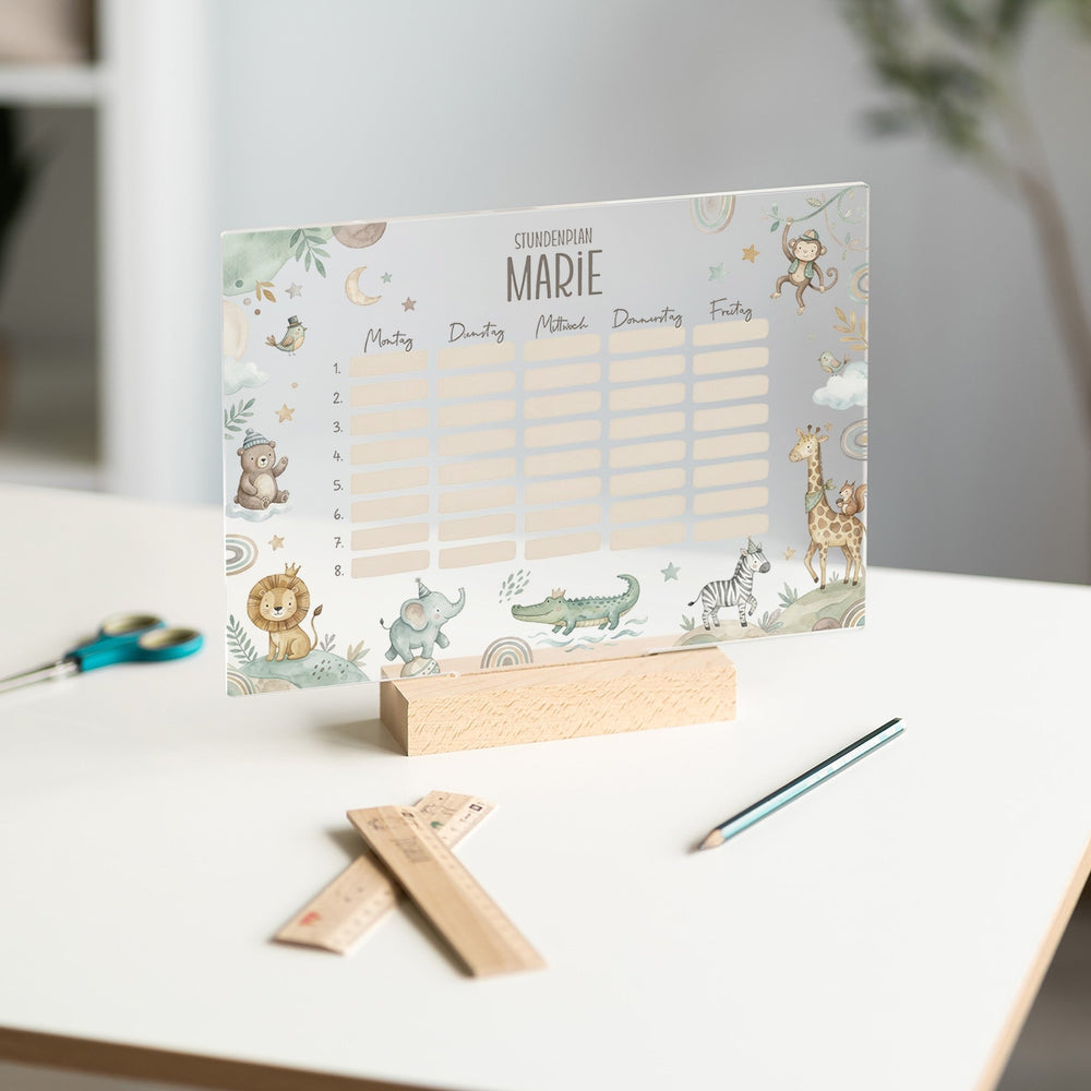 Stundenplan abwischbar personalisiert - 