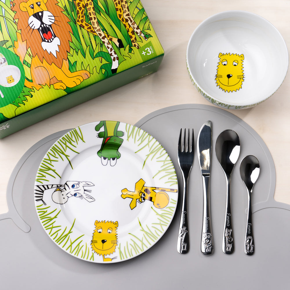 WMF Kindergeschirr Set Personalisiert 6-Teilig Safari Motiv - Muckelmeister