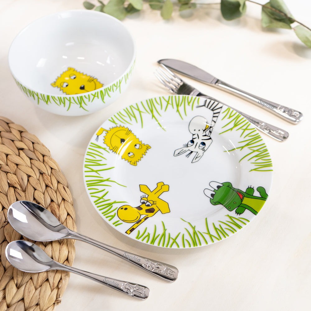 WMF Kindergeschirr Set Personalisiert 6-Teilig Safari Motiv - Muckelmeister