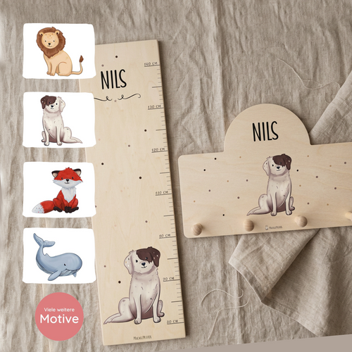 Personalisierte Messlatte + Garderobe 