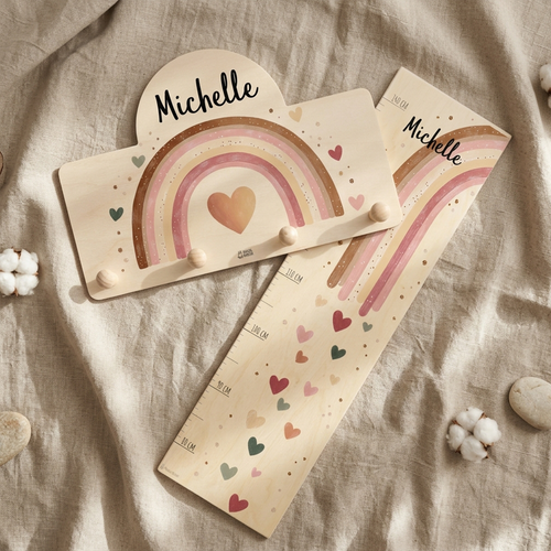 Personalisierte Messlatte + Garderobe 