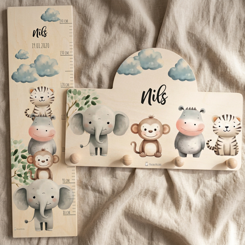 Personalisierte Messlatte + Garderobe 