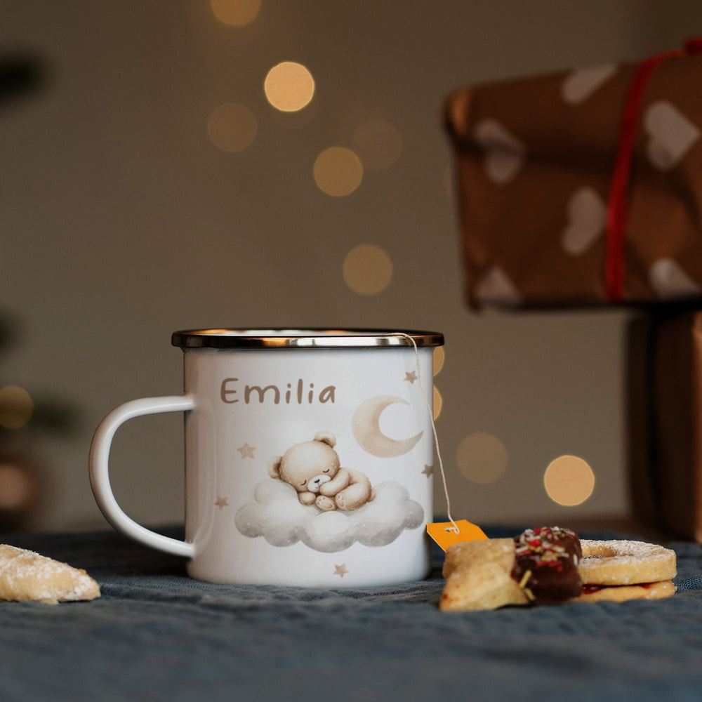 Personalisierte Emallie Tasse - Bärchen - Muckelmeister